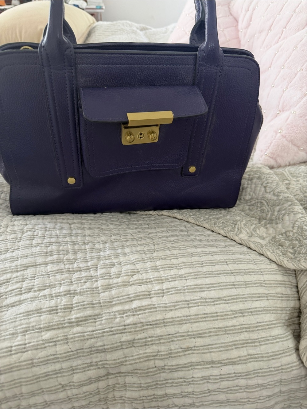 3.1 Phillip Lim for Target Deep Navy Satchel with Gold Hardware